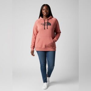 The North Face Coral and Black Fleece Hoodie Pullover